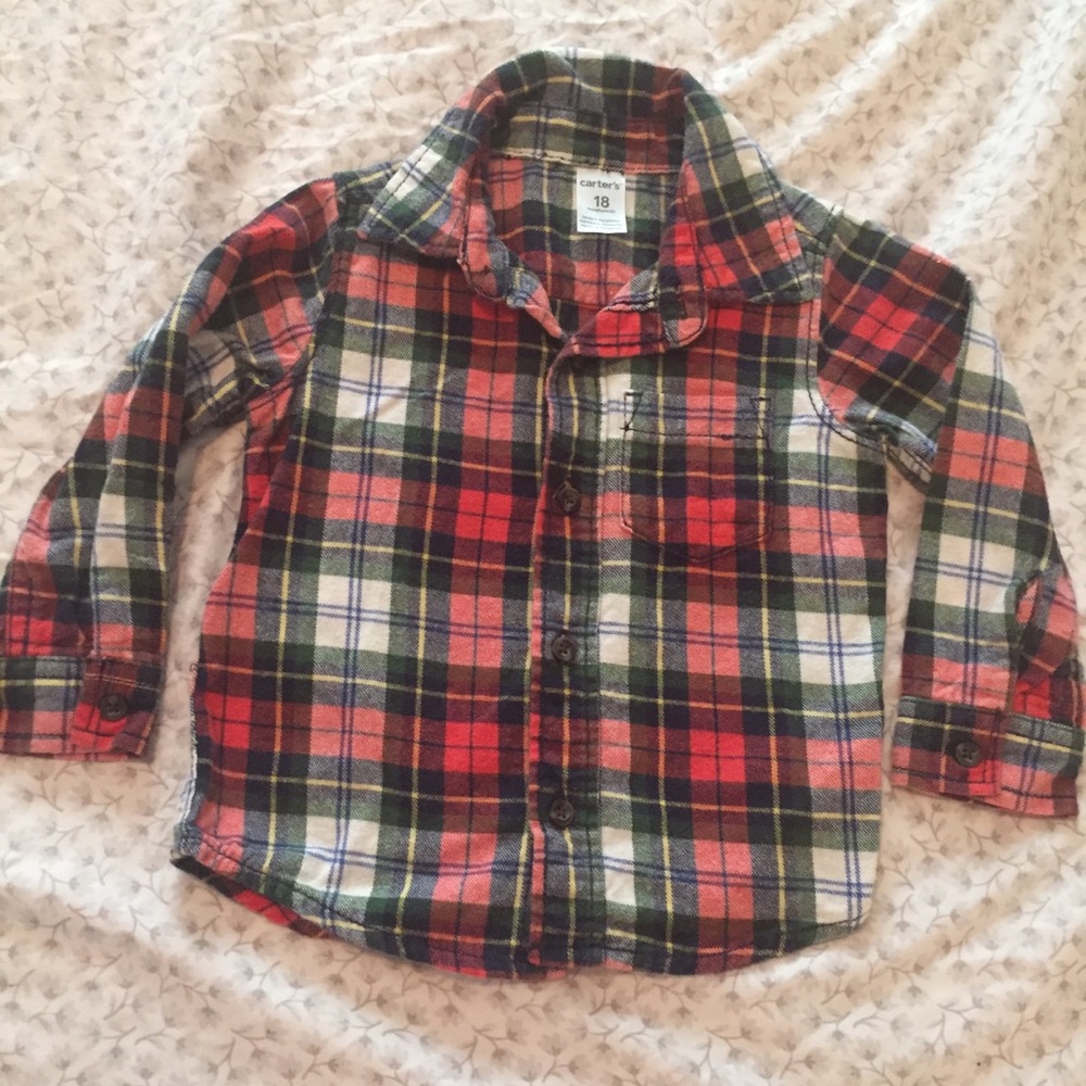 Carters flannel button up shirt - EUC